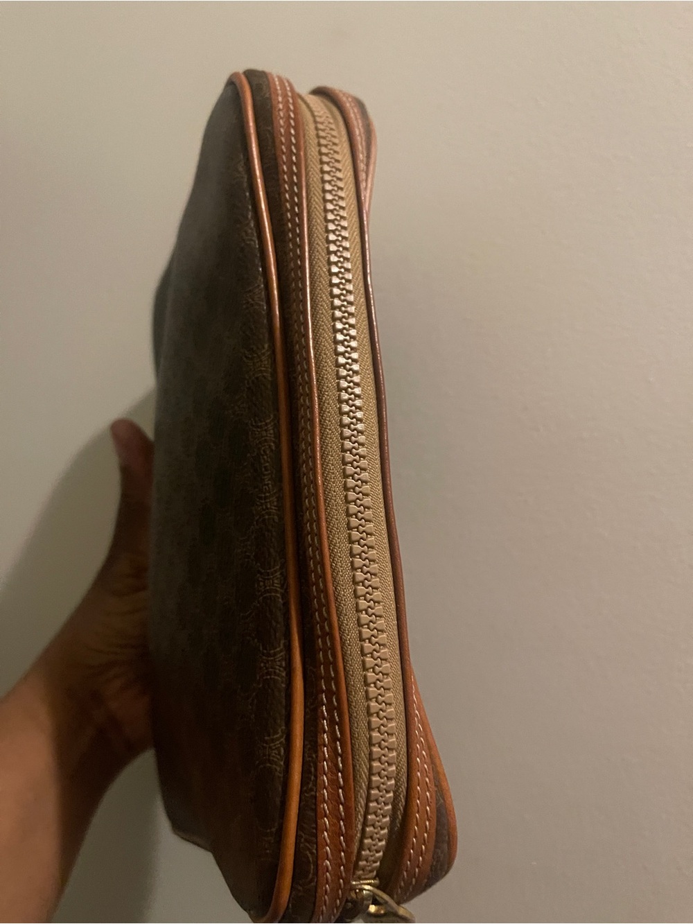 Authentic Vintage Celine Macadam Clutch Wristlet/ Zip closure & Front zip pocket - Picture 4 of 17